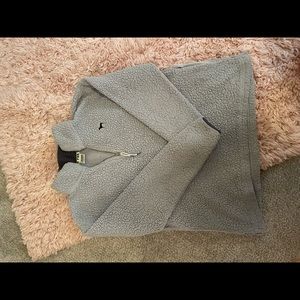 Grey fleece PINK zipup!! Size M! Has pockets! Great condition!!